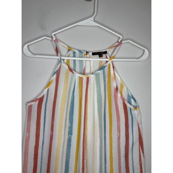 PAPERMOON Stitch Fix Halter Striped Womens XSP Tank Colorful Flowy Keyhole - Picture 5 of 7